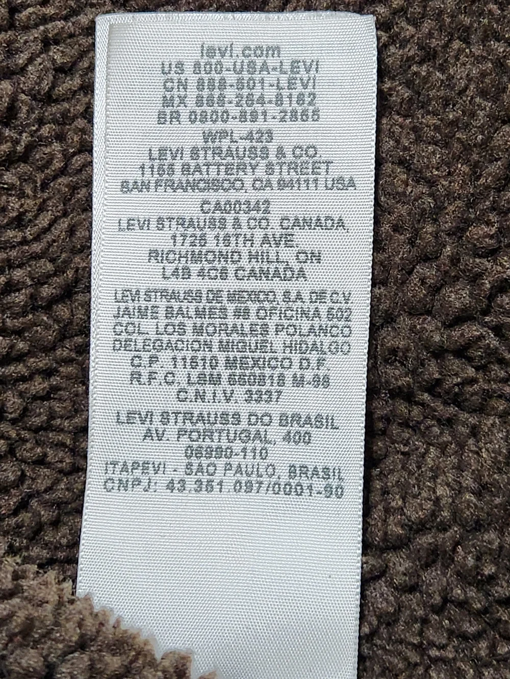 Levi's Brown Corduroy Sherpa Trucker Jacket M